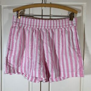 Old Navy Pink White Stripe Linen Blend‎ Lounge Shorts Womens Size Medium